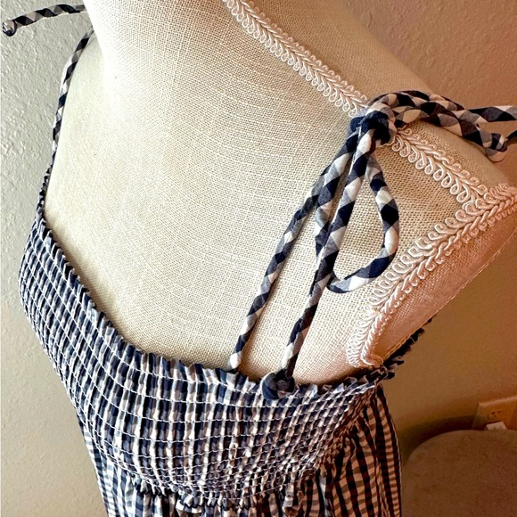 Tory Burch tie shoulder dress with embellishments at bottom. - Picture 3 of 7